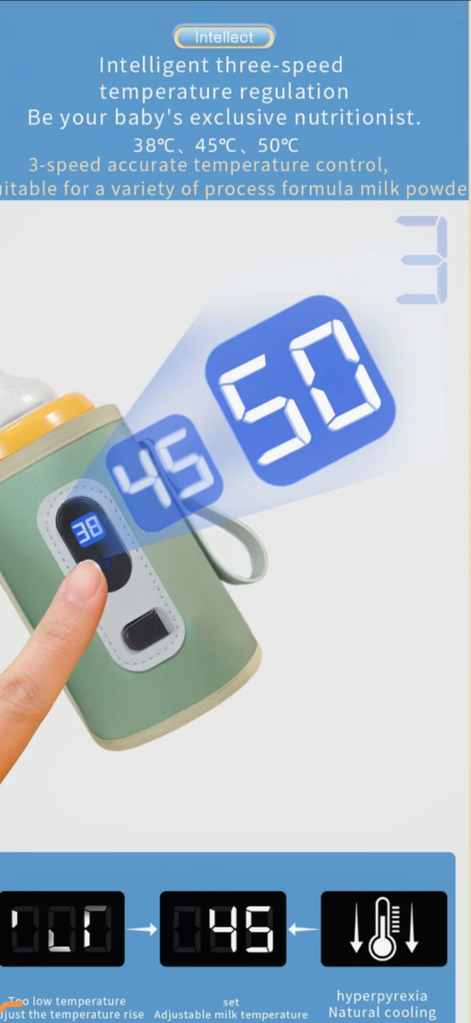 USB Digital display thermostatic bottle warmer/ portable heating thermostat