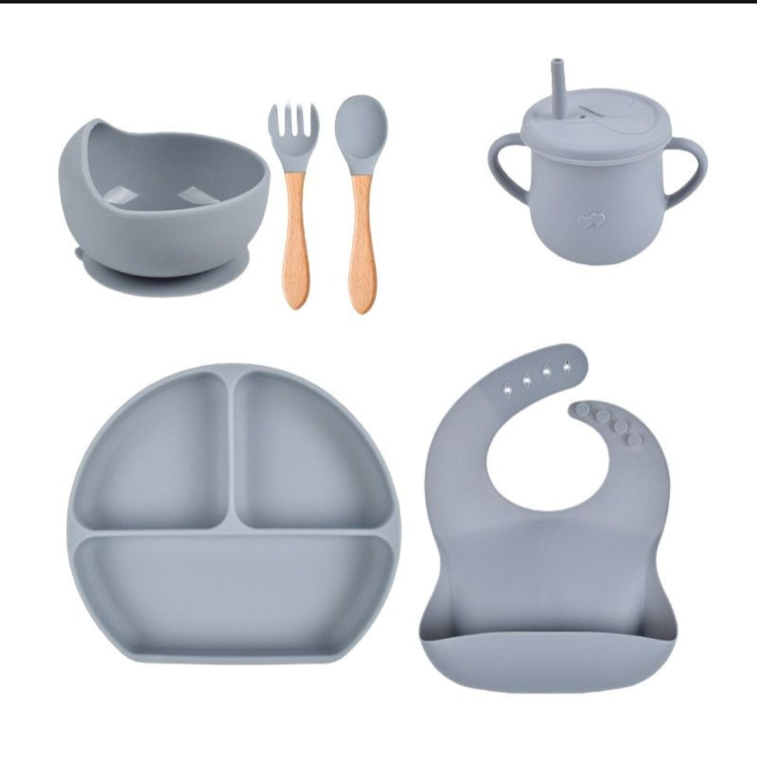 BPA Free Silicone Baby Feeding Set - 6pcs