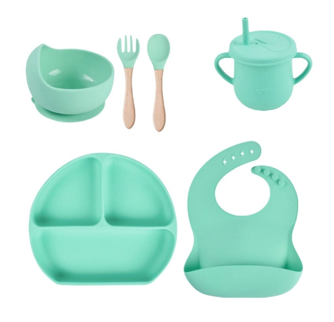 BPA Free Silicone Baby Feeding Set - 6pcs