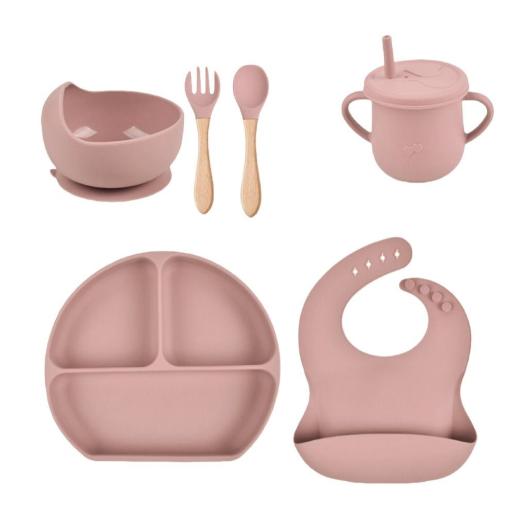 BPA Free Silicone Baby Feeding Set - 6pcs