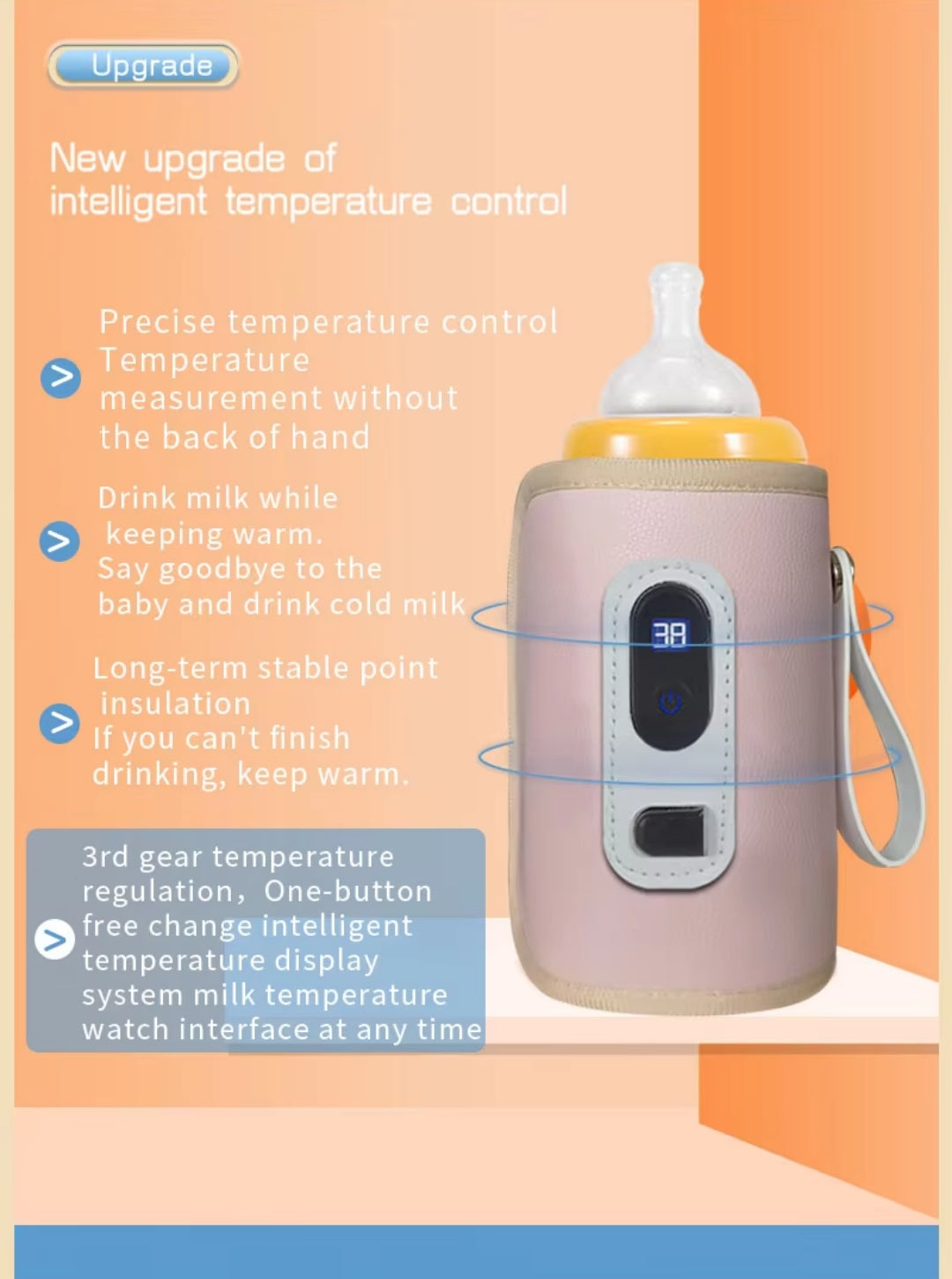 USB Digital display thermostatic bottle warmer/ portable heating thermostat